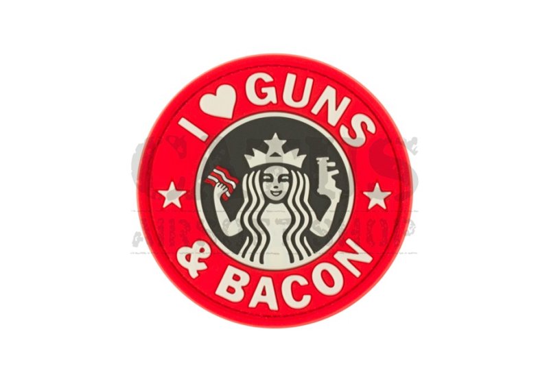 3D Felvarró - Guns and Bacon Piros 