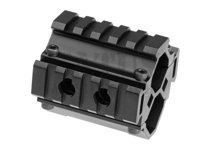 Airsoft barrel mounting with triple RIS rail 5-Slot Leapers Fekete 