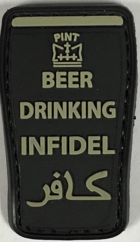 3D Felvarró -Beer drinking infidel - fekete  
