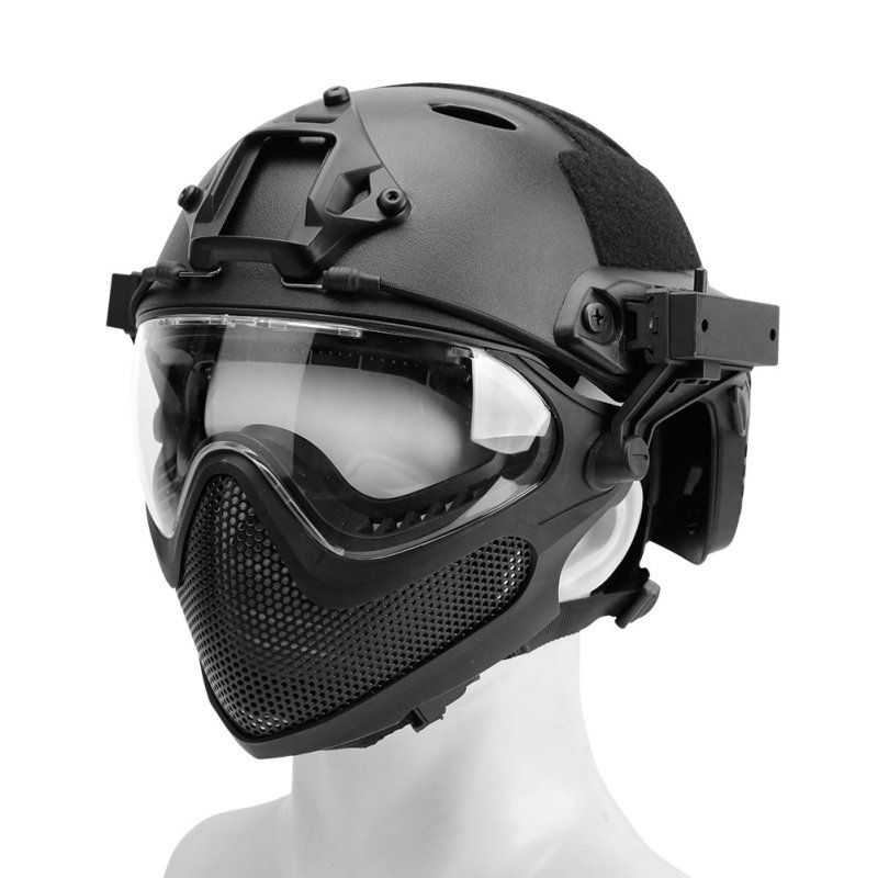 Airsoft helmet and mask B-Type Piloteer Set Guerilla Tactical L Black L