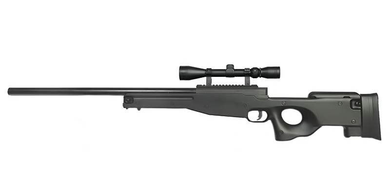 WELL Airsoft Sniper MB01A UPV puskával távcsővel Fekete