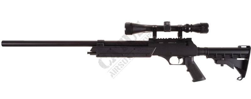 WELL Airsoft Sniper MB06C puskával távcsővel Fekete