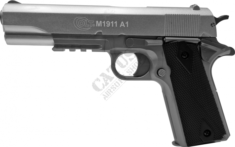 CyberGun Colt 1911 A1 HPA fém szán manuális airsoft pisztoly Silver 