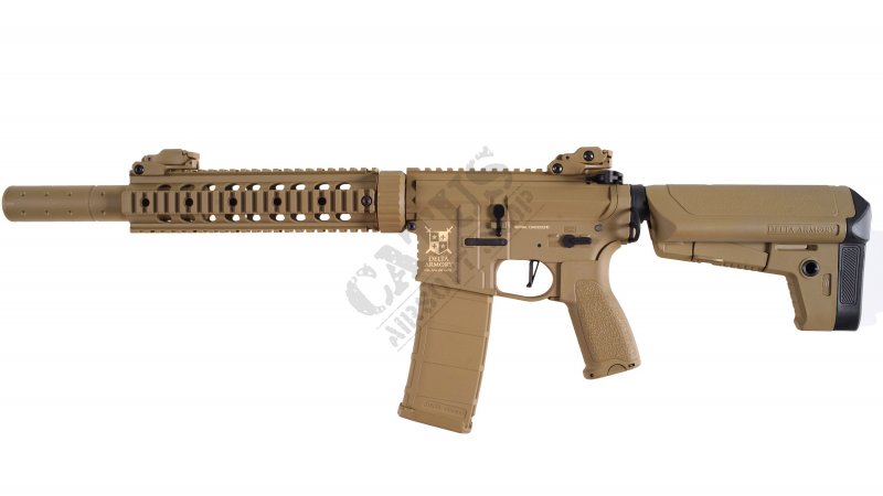 Delta Armory M4 AR15 SilentOps 9” Charlie airsoft fegyver Full Tan 