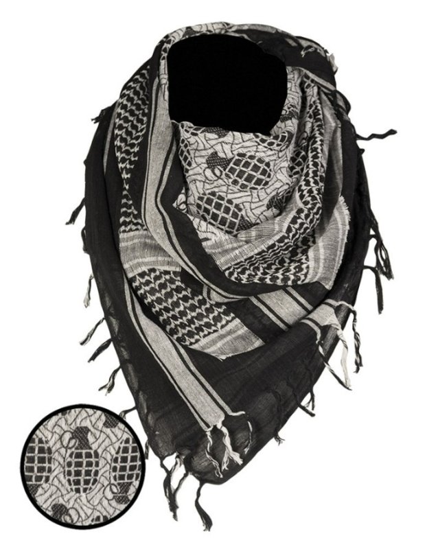 Arafatka Shemagh Garnet Mil-Tec Fekete-Fehér 