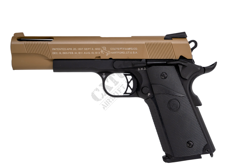 CyberGun GBB COLT 1911 Ported Green Gas airsoft pisztoly Half Tan 