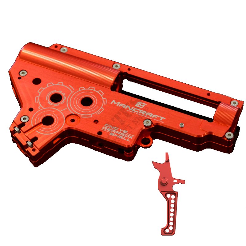 Airsoft CNC csontváz Mechabox V2 8mm QSC Mancraft piros