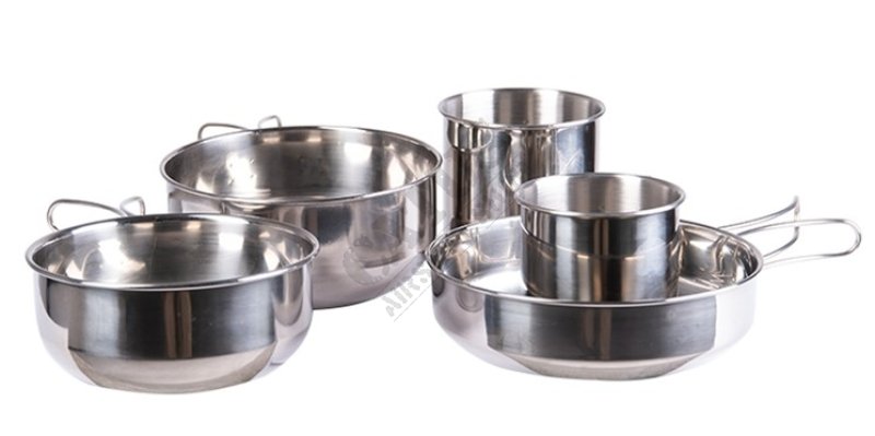 Stainless steel 5-piece cooking set Mil-Tec  