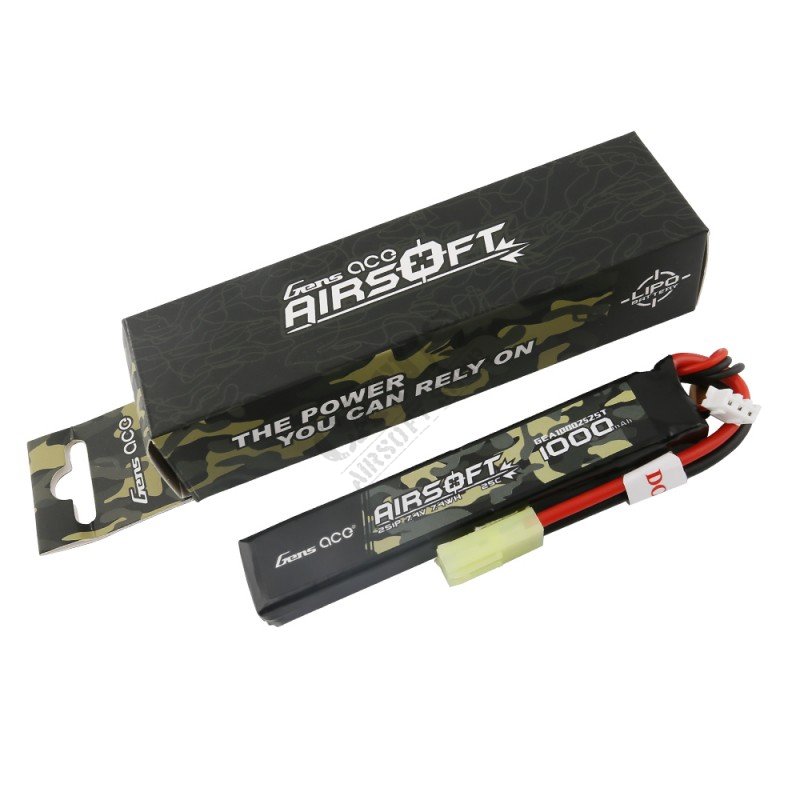Airsoft battery LiPo 7,4V 1000mAh 25C mini Tamiya Gens Ace  