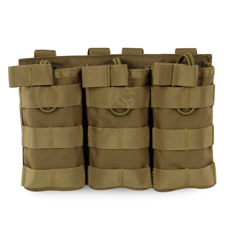 MOLLE triple open pouch for M4 magazines Delta Armory Tan 
