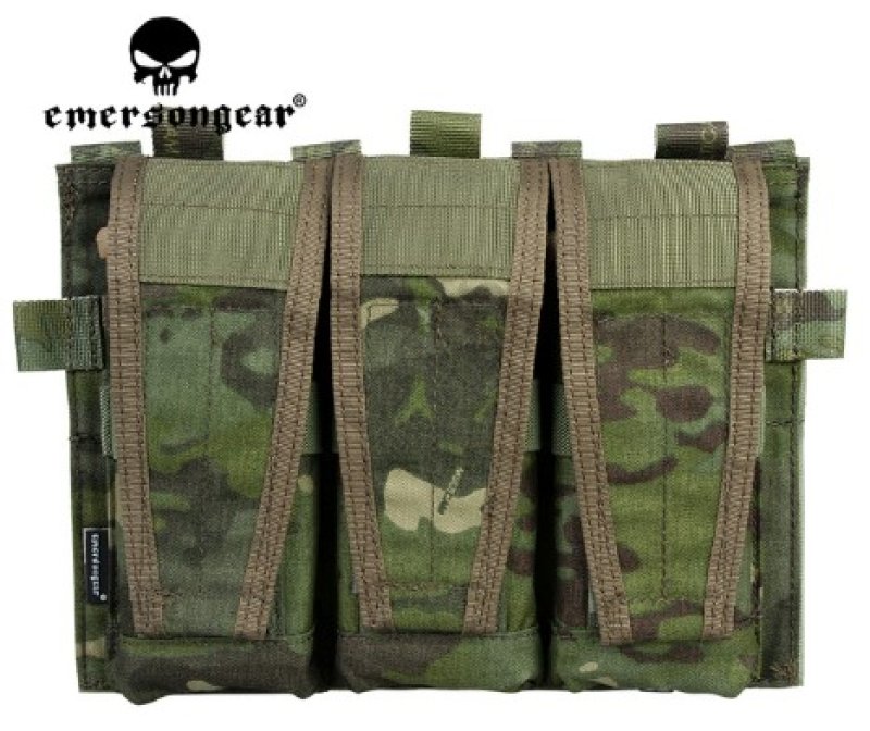 MOLLE Triple pouch for 5.56 magazines for AVS tactical vest Emerson Multicam Tropic 