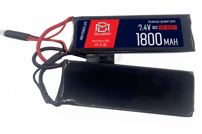 Airsoft battery LiPo 7,4V 1800mAh 30C Nunchuck Tamiya BlueMax  