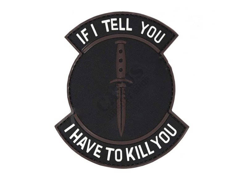 Velcro Patch “IF I TELL YOU” Emerson Fekete-Fehér 