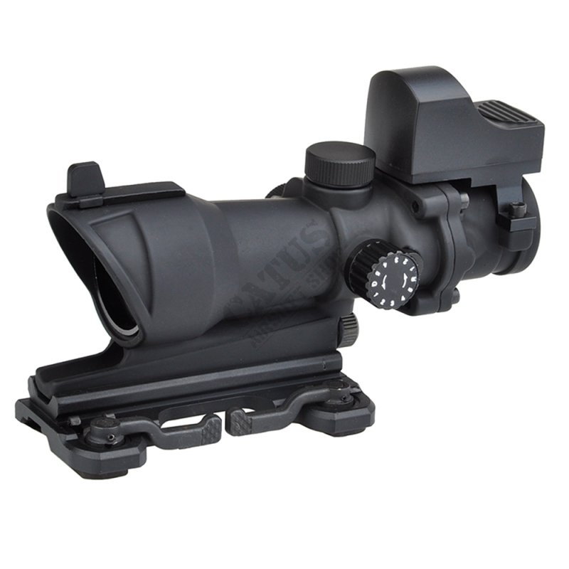 ACOG 4×32 riflescope with red/green crosshairs and QD Mount + Mini Red Dot Aim-O Black